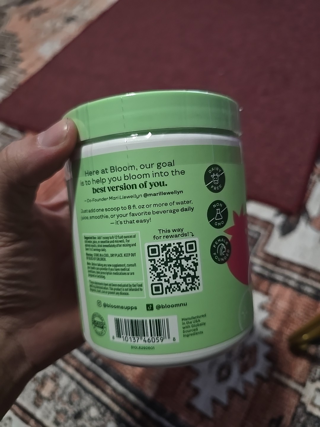 Bloom Greens & Superfoods Supplement Powder, Berry, 48 Servings Exp 03/26