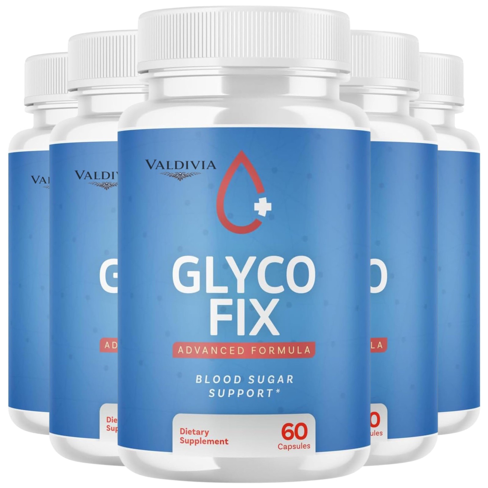 Valdivia GlycoFix 300 Capsules 5 Pack Blood Sugar Support Supplement Made in USA