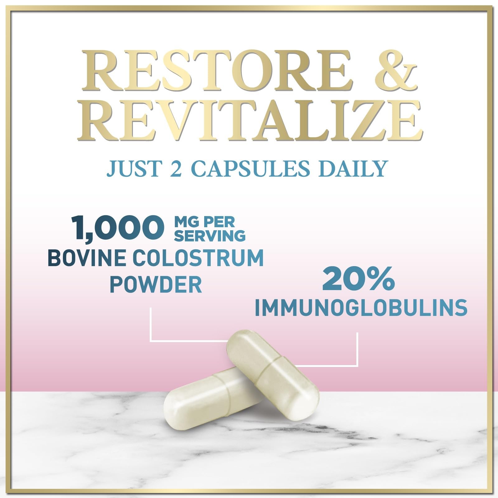 Colostrum Supplement 1000mg Per Serving – Max Strength 120 Count (Pack of 1)