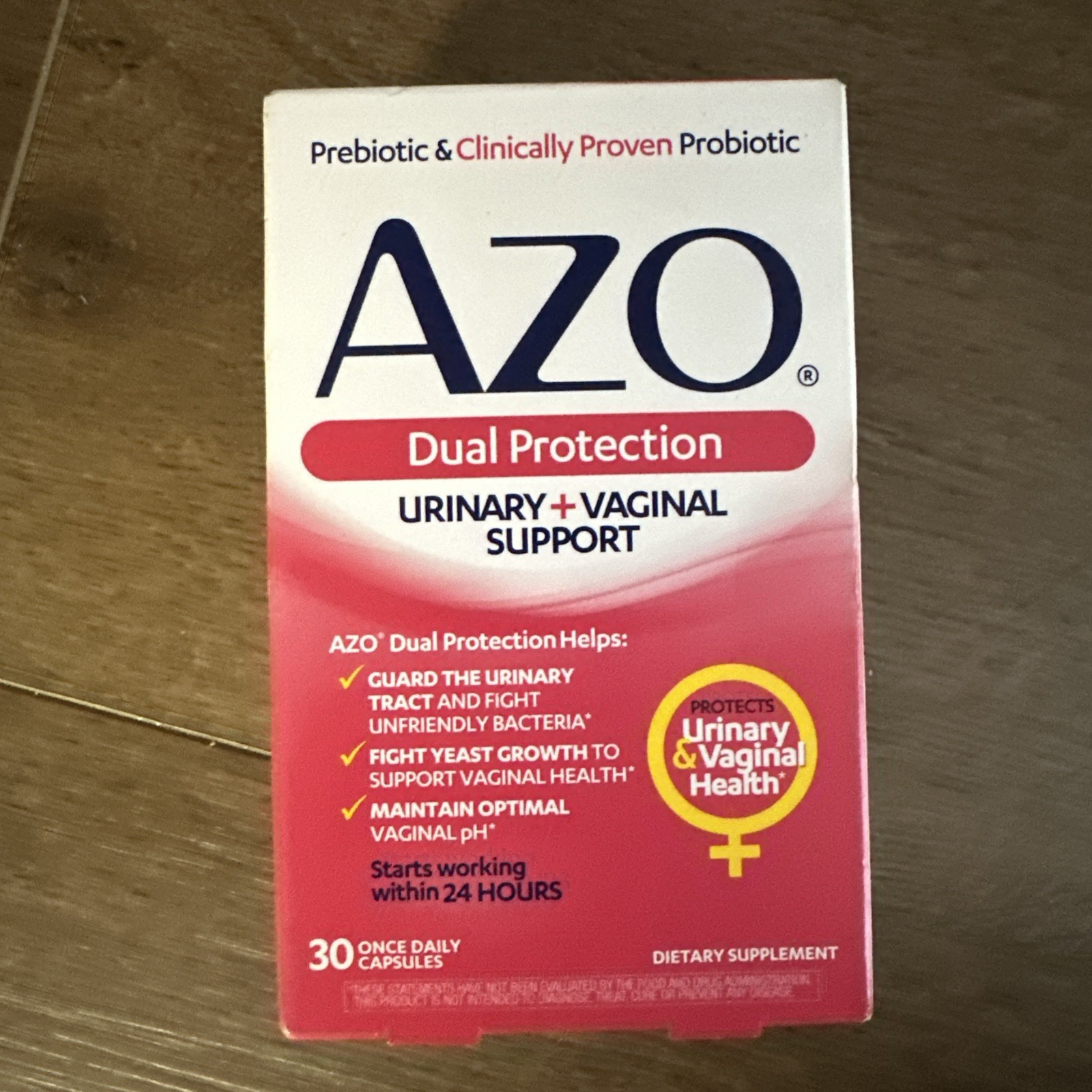 AZO Dual Protection Urinary + Vaginal Support – 30 Count Exp 2027+