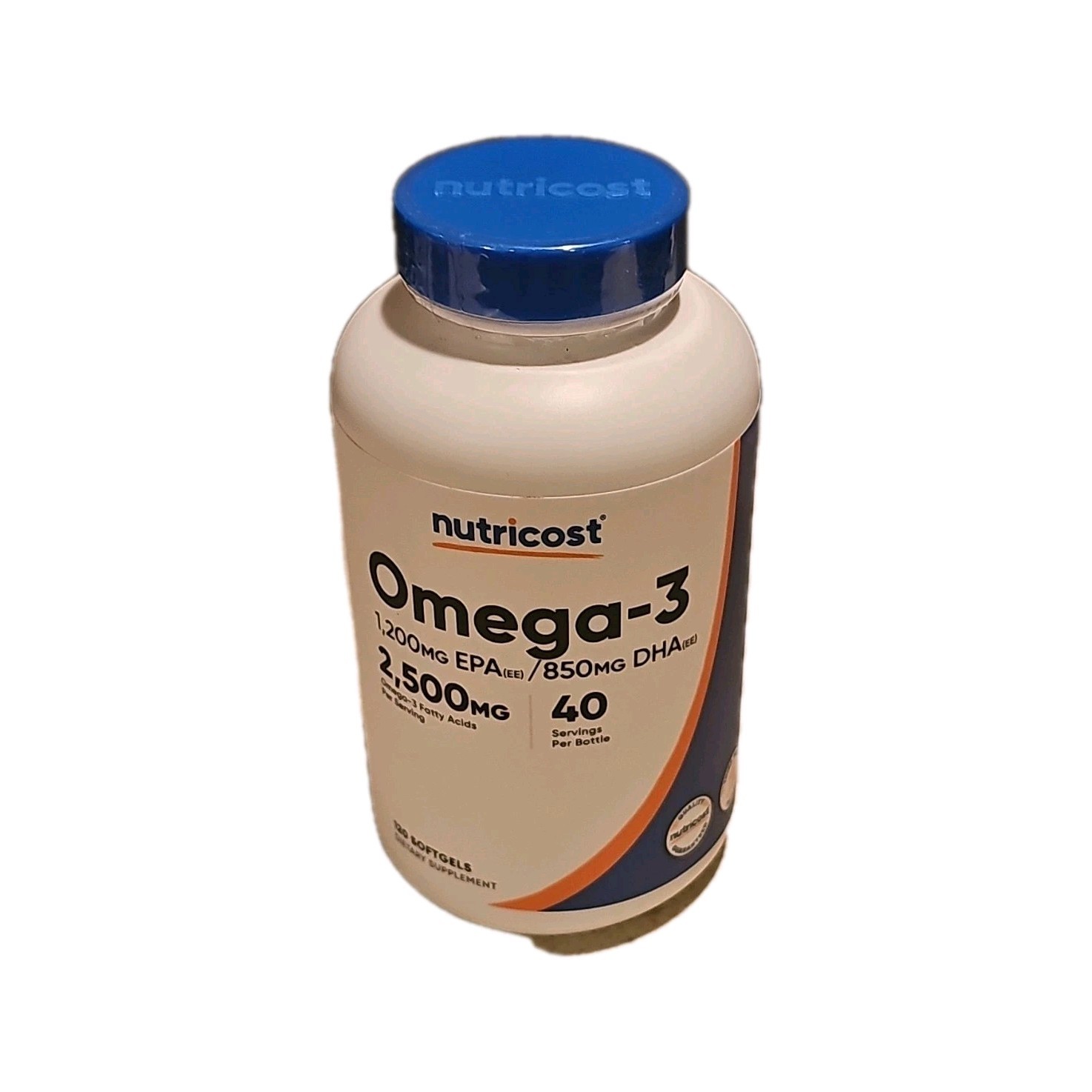 Nutricost Omega-3 EPA/DHA 2500mg Softgels Non-GMO Gluten-Free 120 Count