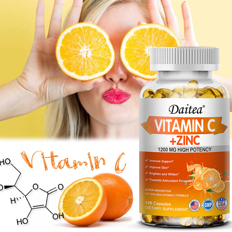 Liposomal Vitamin C + Zinc High Absorption Vit C Immune Supplements 1200mg