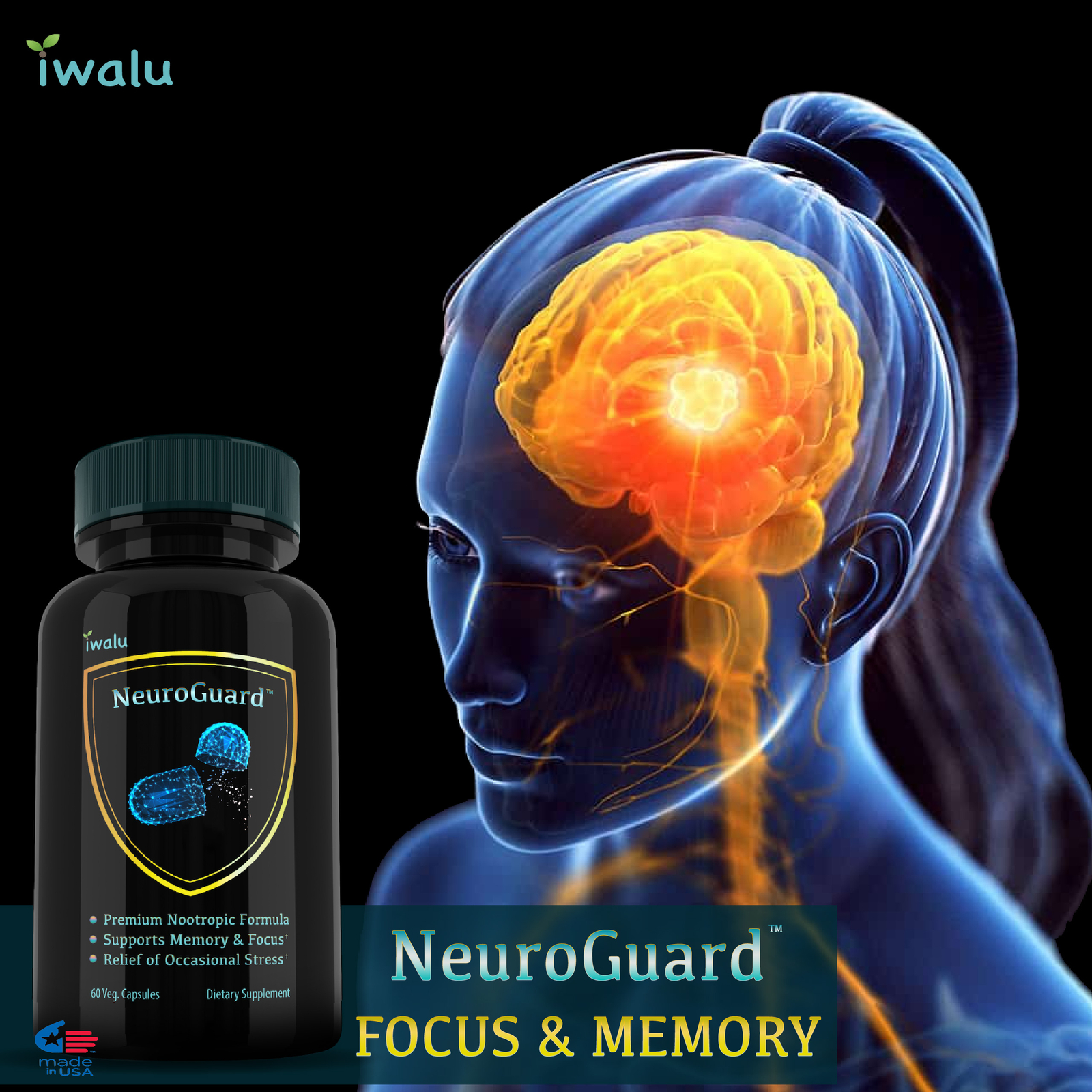 NEUROGUARD FOCUS #1 ENERGY Pill – FOCUS & EUPHORIA Intense NOOTROPIC Supplement