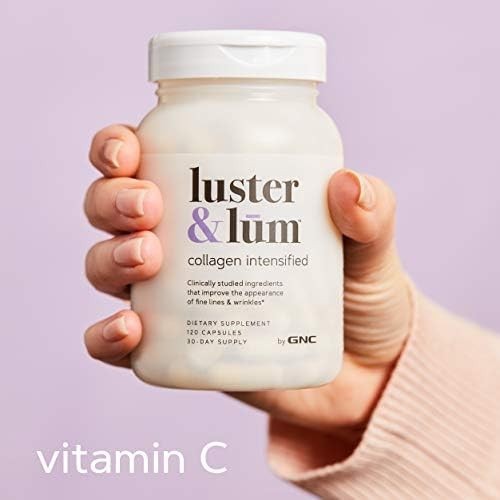 Luster & Lum by GNC Collagen Intensified, 120 caps exp 2/28 ARMOR AGAINST AGING