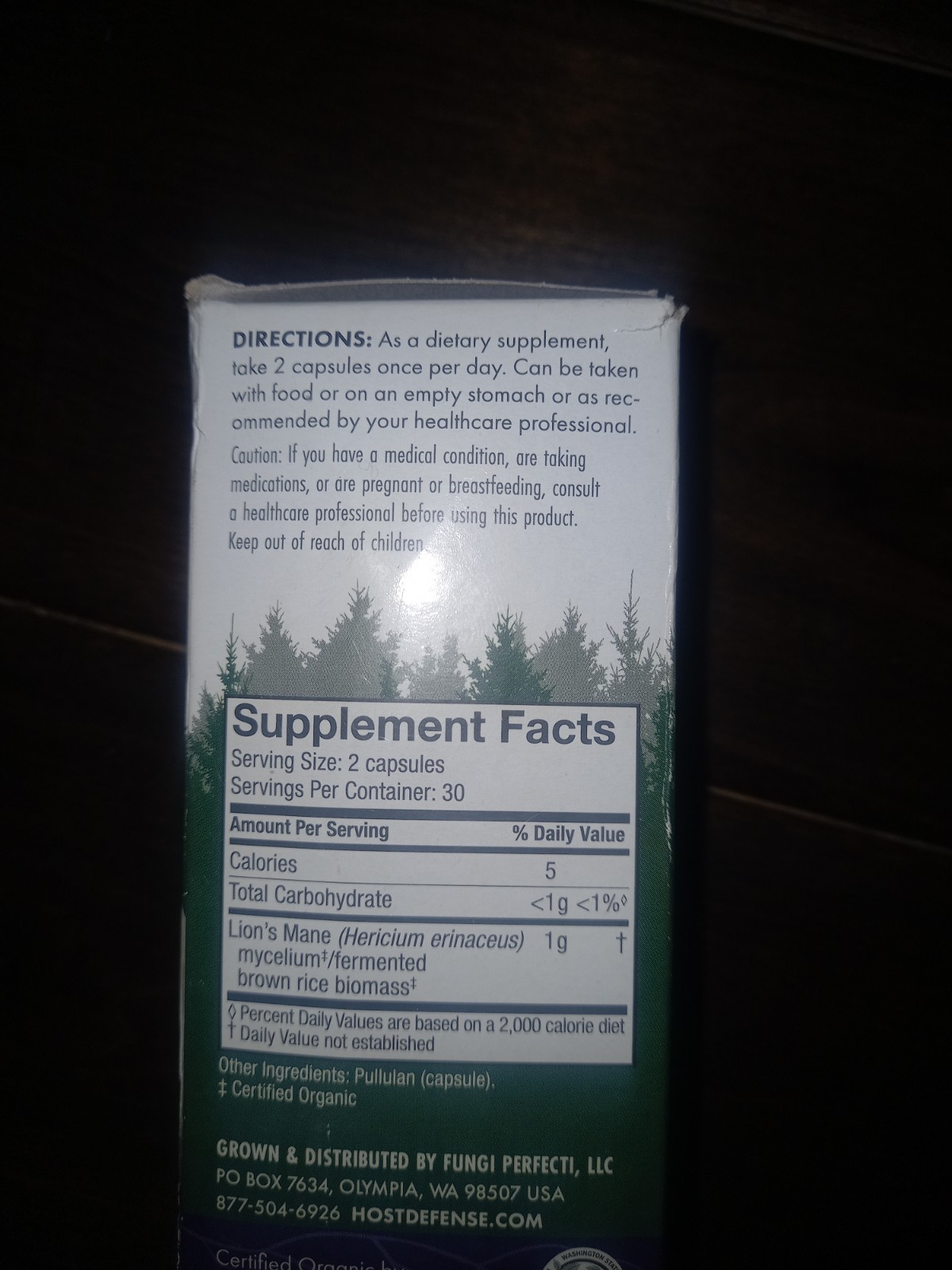 Host Defense Lion’s Mane Memory & Nerve Support 60 Capsules Vegan Organic