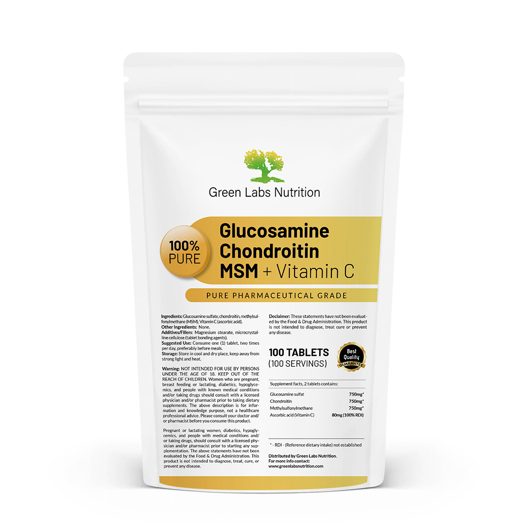 Glucosamine Chondroitin Msm Vitamin C Tablets Healthy Skin Bones Joints Support