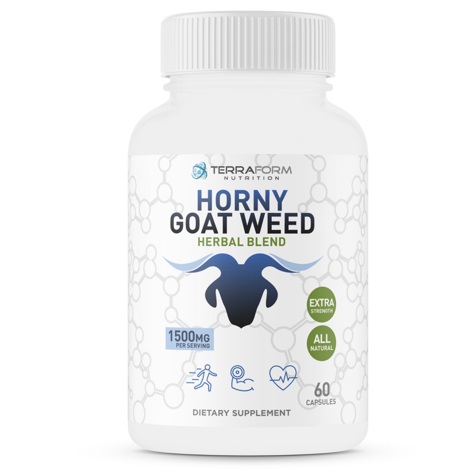Horny Goat Weed Herbal Blend – Energy & Stamina for Men & Women – 1500mg/30 Serv