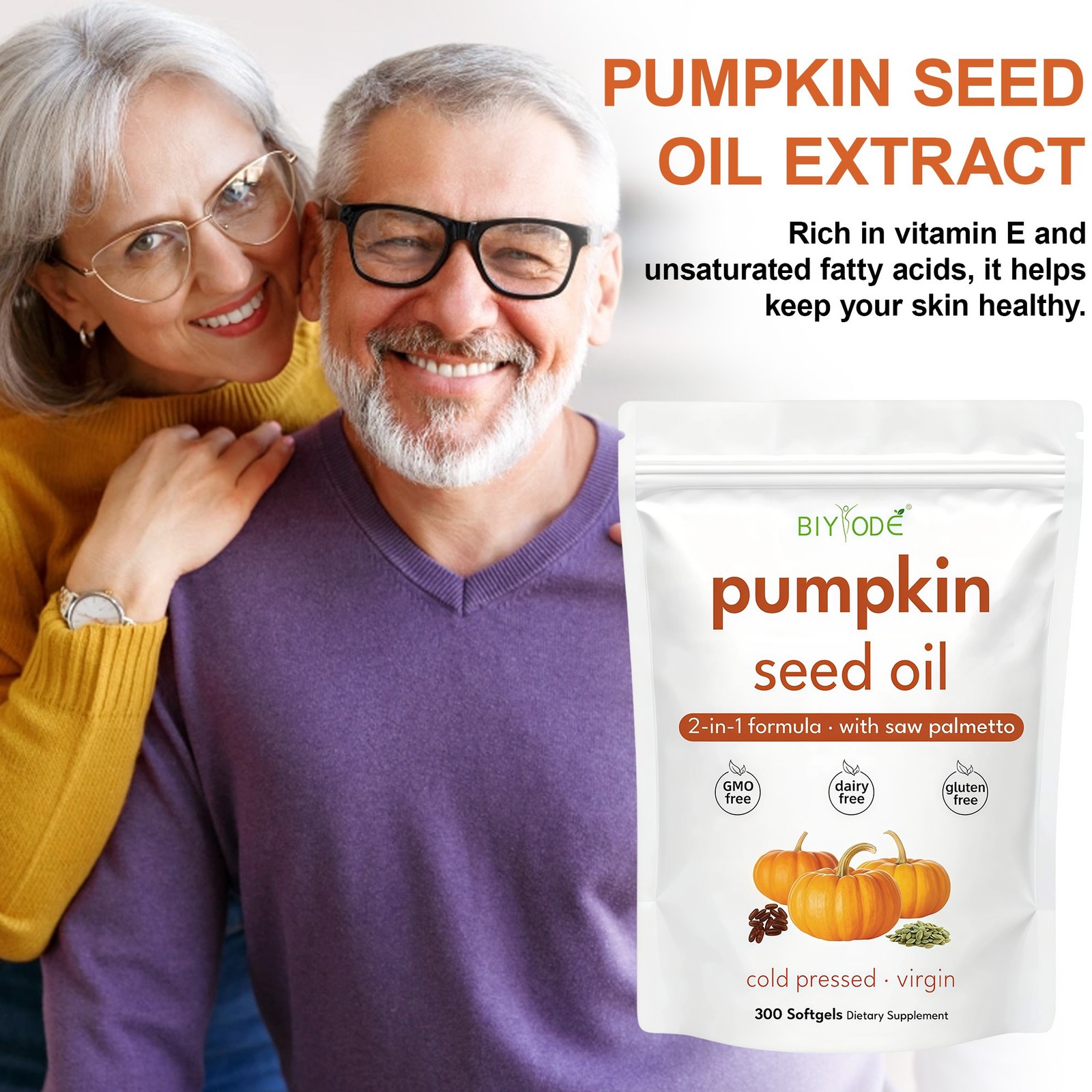 Seed Pumpkin Oil with Saw Palmetto Capsules Hair Care Hair Loss | 300 Softgels