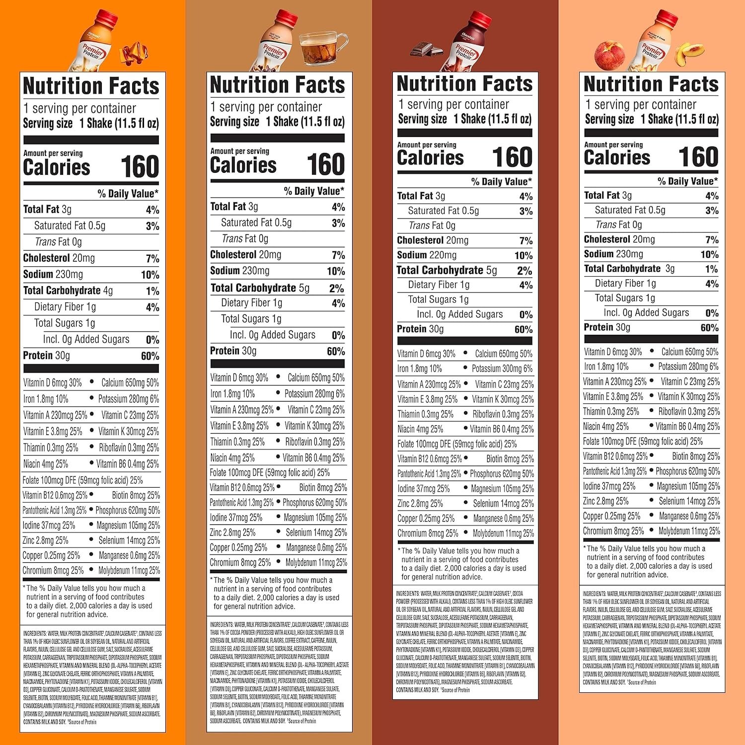 Premier Protein Protein Shake 8 Flavor Variety Pack Protein 1g Sugar (pack of 8)