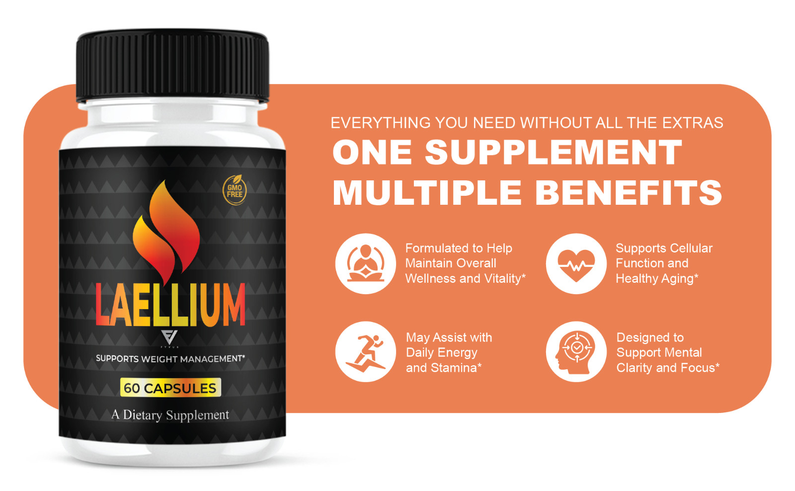 (3 Pack) Laellium Advanced Pills, Laellium Daily Vitamin Formula (180 Capsules)