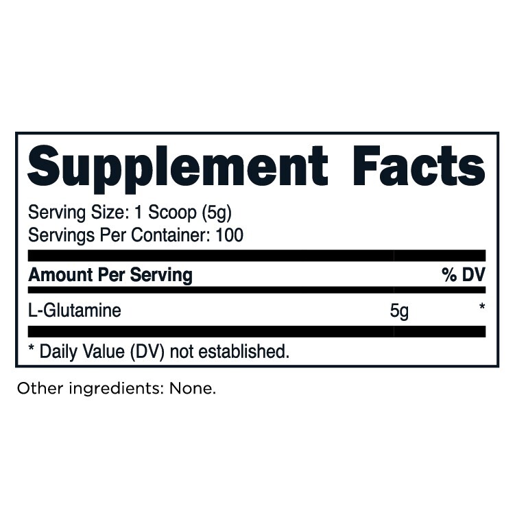 TransformHQ L-Glutamine Powder, 500G, 100 Servings – Gluten Free, Non-GMO