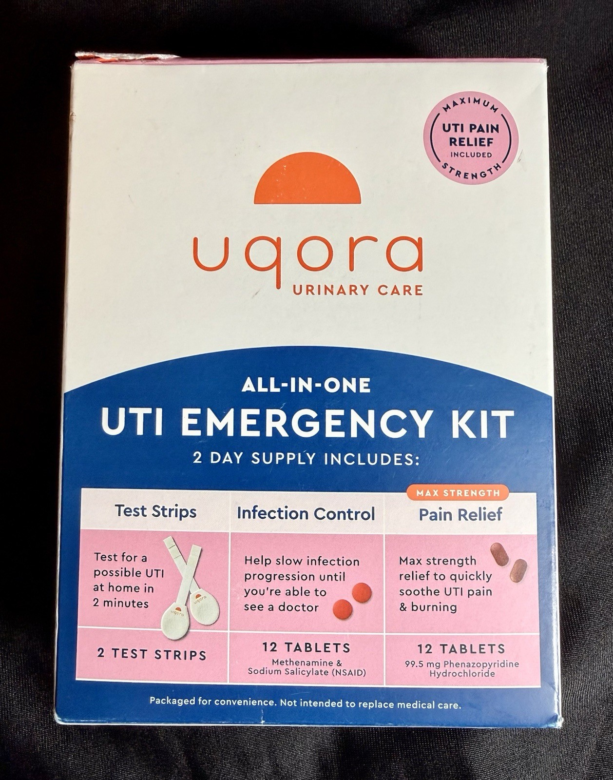 Uqora UTI Emergency Kit – Comes with 2 Urinary Tract Infection Test Strips