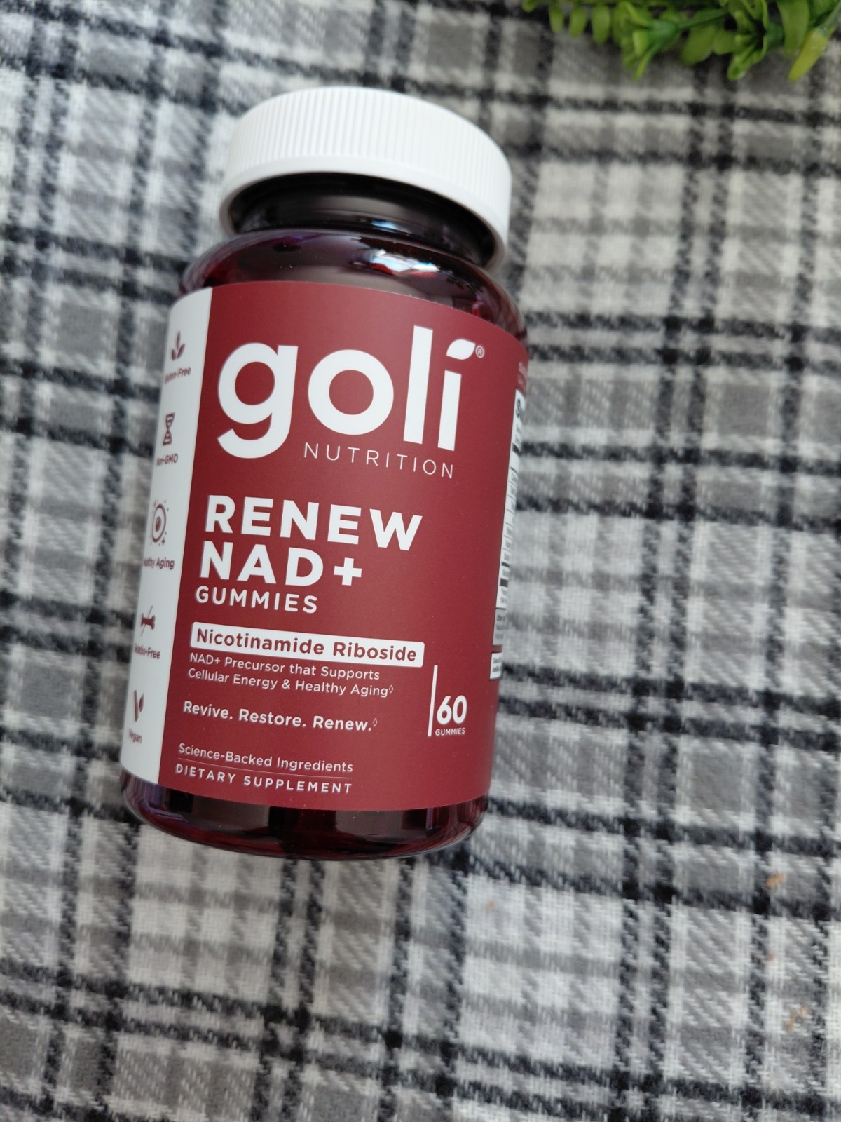 Goli Nutrition Renew NAD+ Gummies Nicotinamide Riboside 60 Count