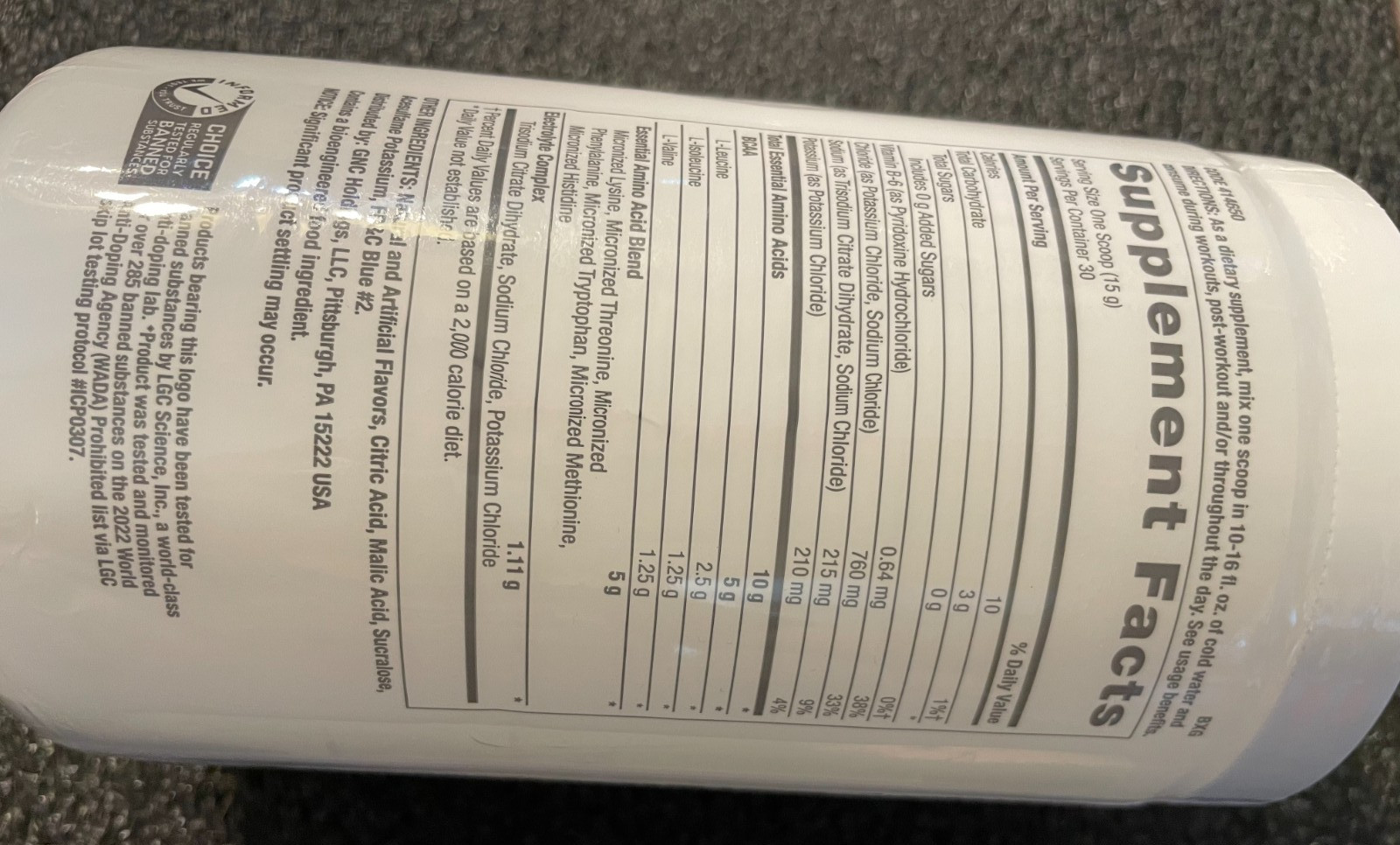GNC Pro Performance Essential Amino Complete 15.87oz, Blueberry Acai, EXP: 01/28