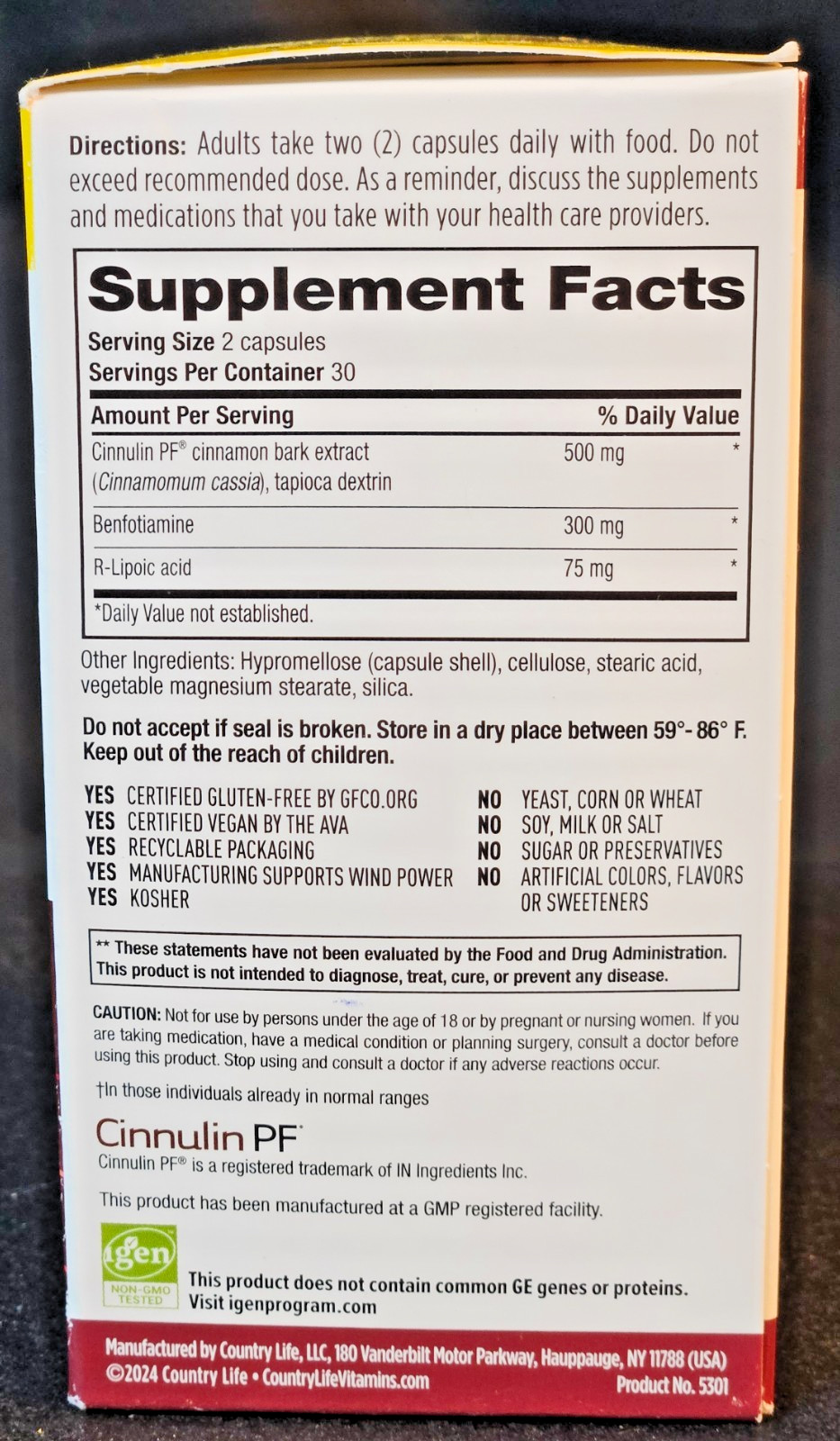 Country Life Ageless Theory Anti-Glycation Support – 60 Caps, Exp 9/26