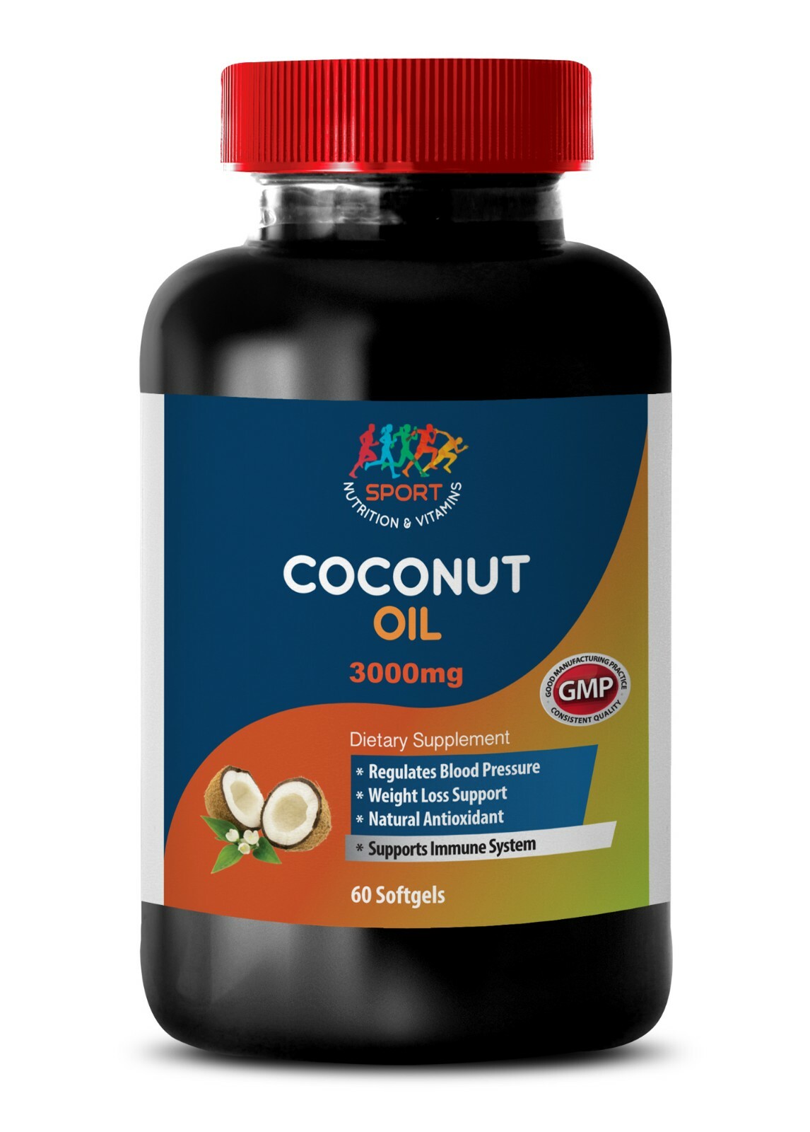 natural antioxidants – COCONUT OIL 3000MG – belly fat burner 1B