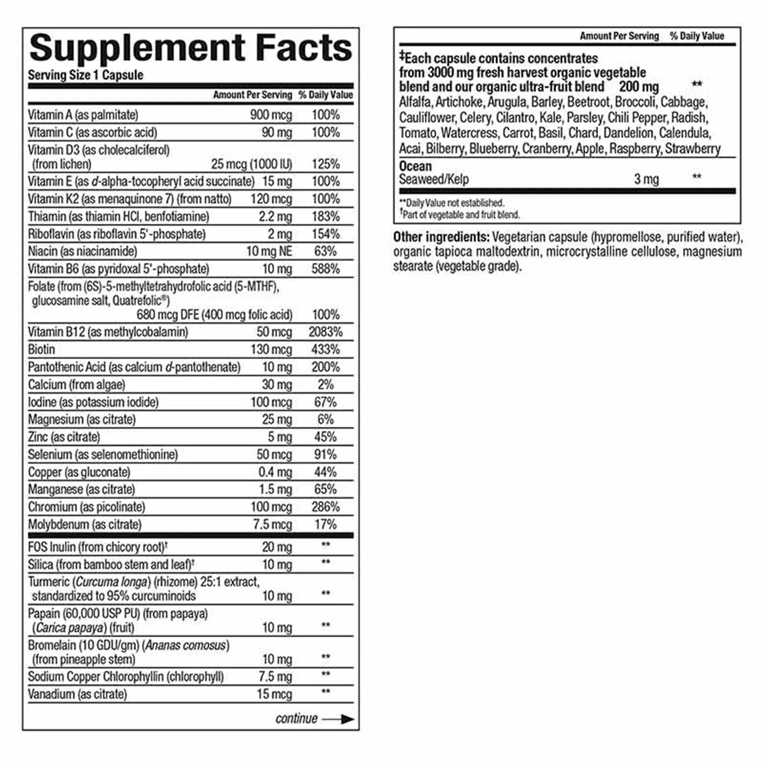 Natural Factors Whole Earth & Sea, Women’s 50+ Multi, Once a day, 60 vegcaps