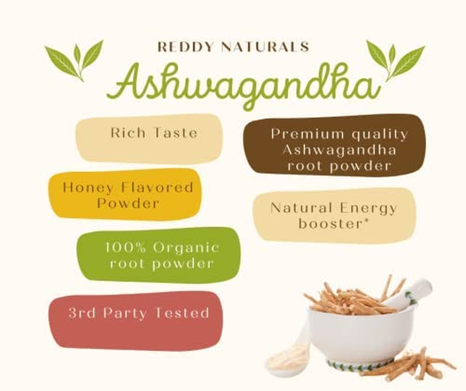 Organic Ashwagandha Root Powder with Superior Absorption Formula Honey Flavored