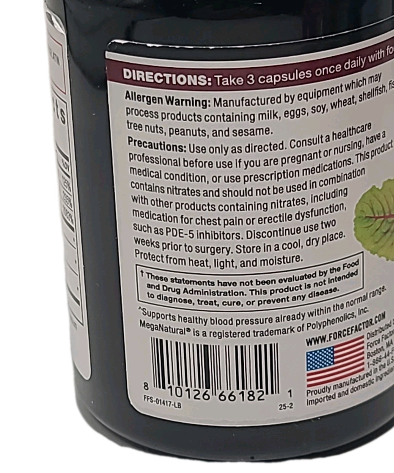 Force Factor TOTAL BEETS Blood Pressure Support• 90 CAPSULES ( Pack of 1 ) 04/29