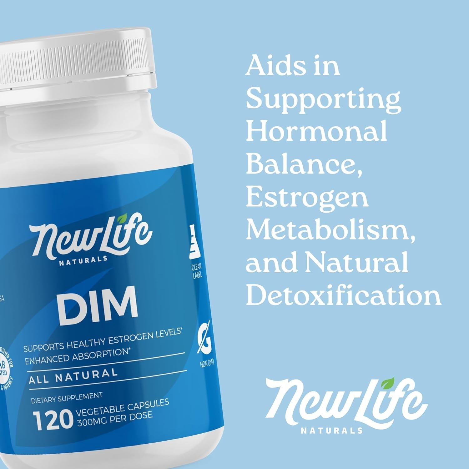 Naturals DIM Supplement 300mg Hormonal Acne Pills for Men Women 120ct Exp:09/26