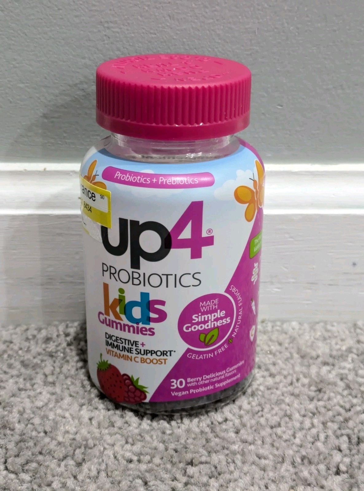 up4 Kids Probiotic Gummies Digestive Immune Support Berry Vegan 30 Count 04/27