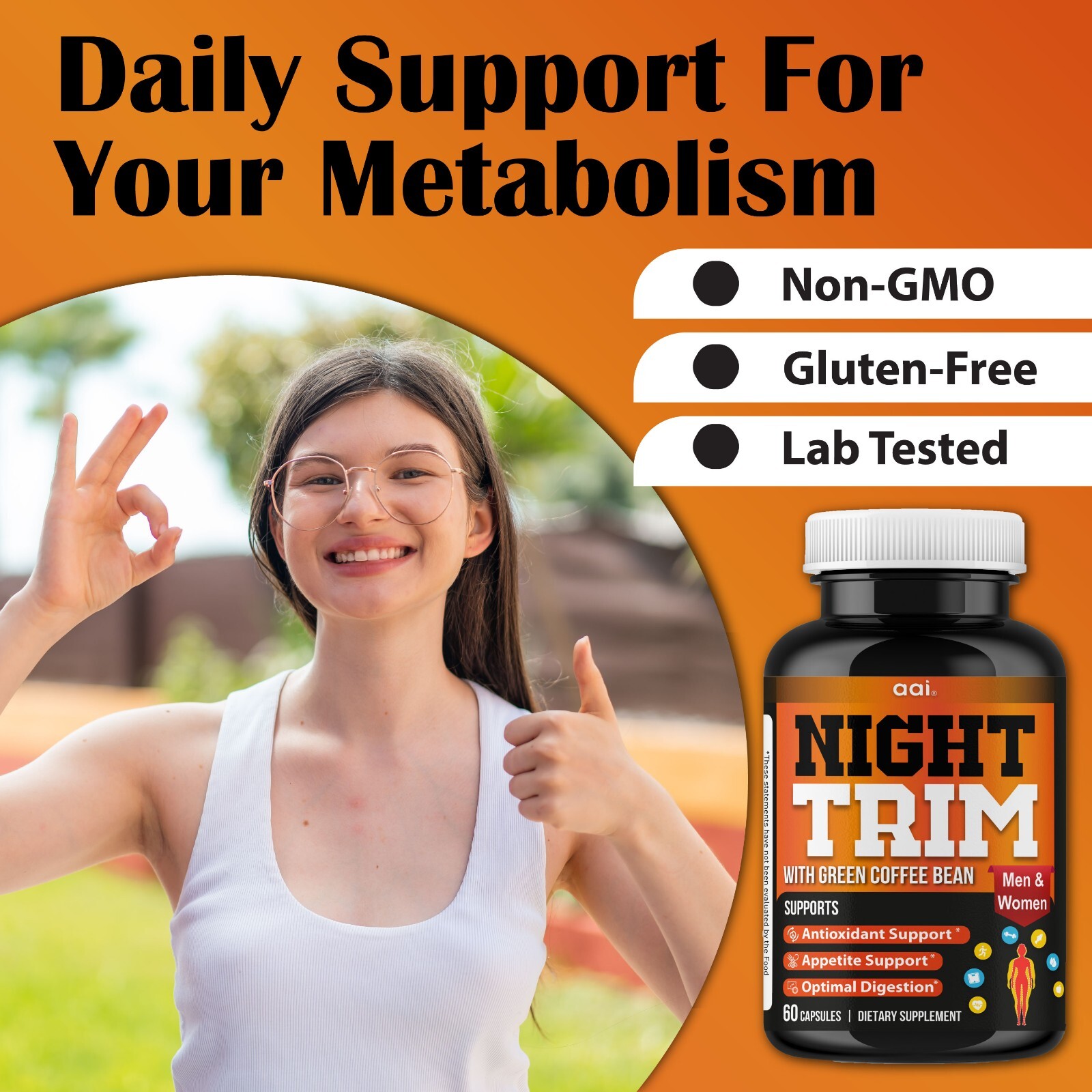 Night Time Fat Burner for Weight Loss Support Appetite Suppressant, Carb Blocker