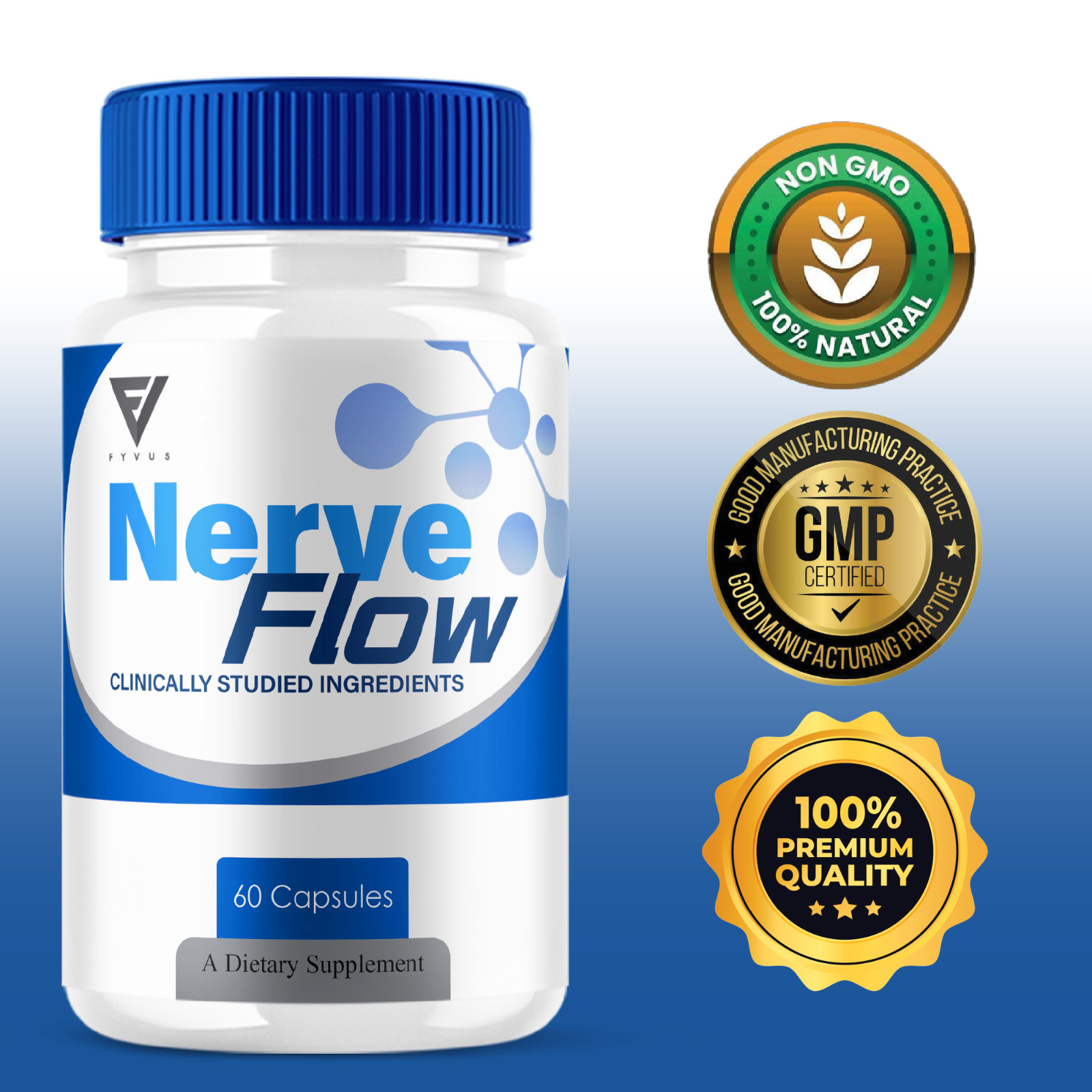 (5 Pack) Nerve Flow Nerve Support Supplement, NerveFlow Advanced (300 Capsules)