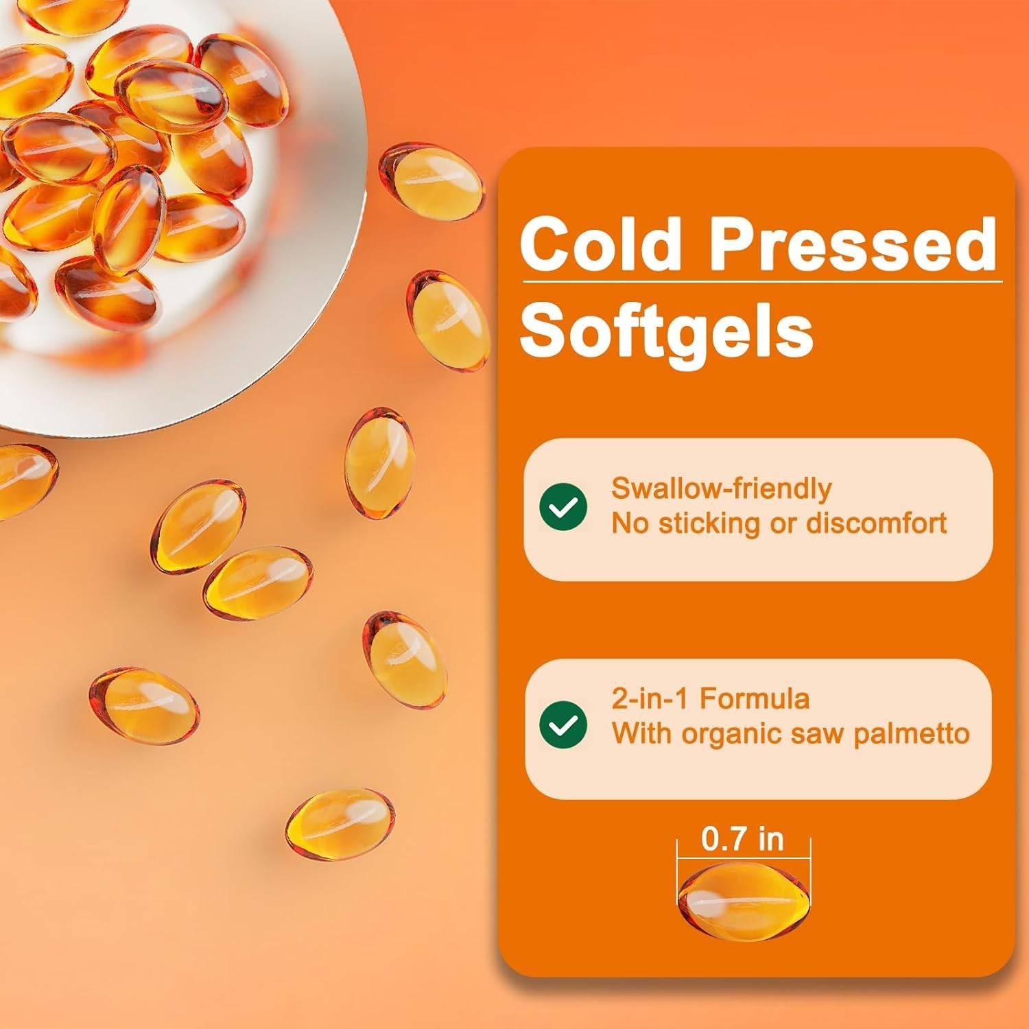 Pumpkin Seed Oil with Saw Palmetto Softgels, 3000mg Per Serving – Cold Pressed,