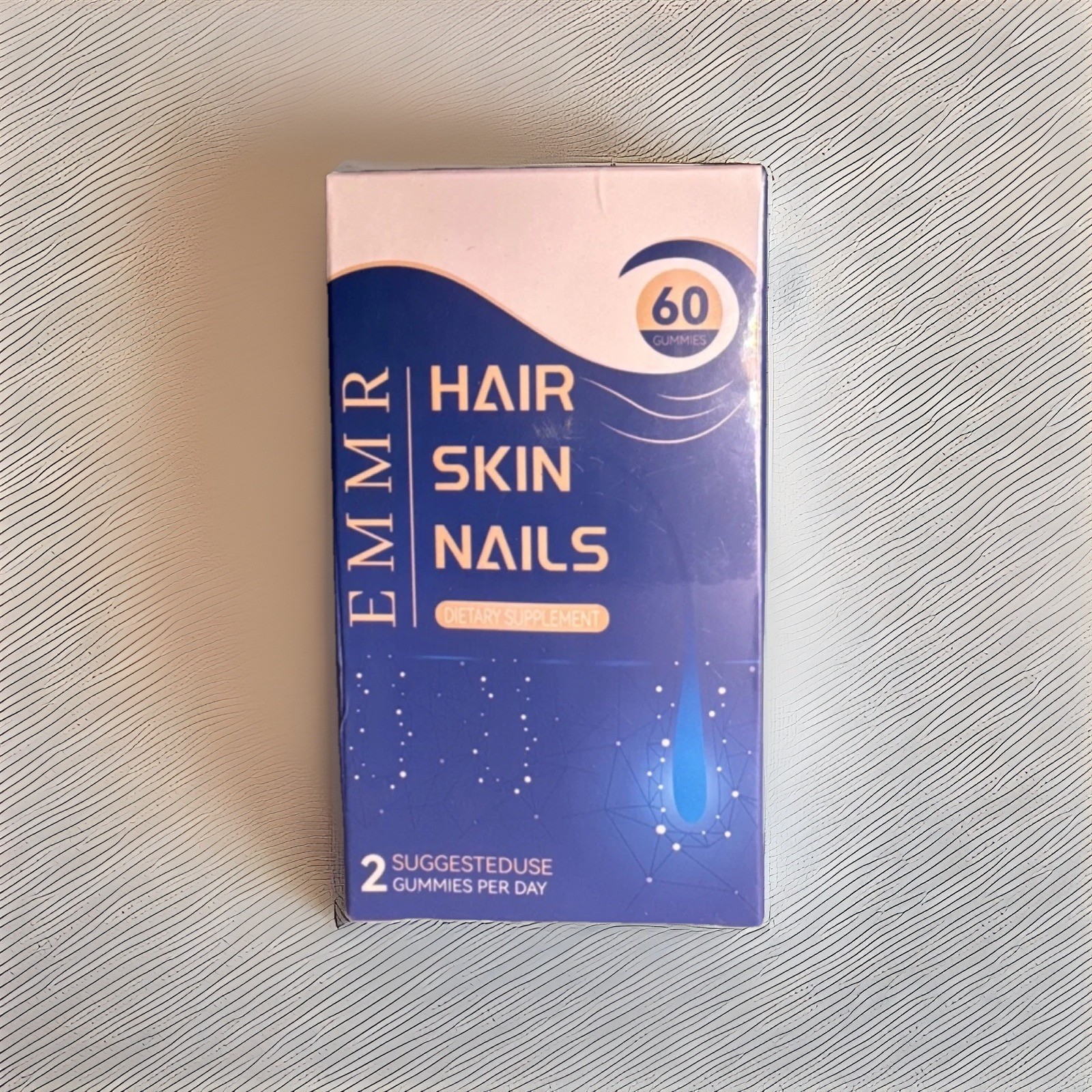 EMMR Hair Skin Nails Biotin Vitamin A C E B6 Gummies Supplement 60 Count