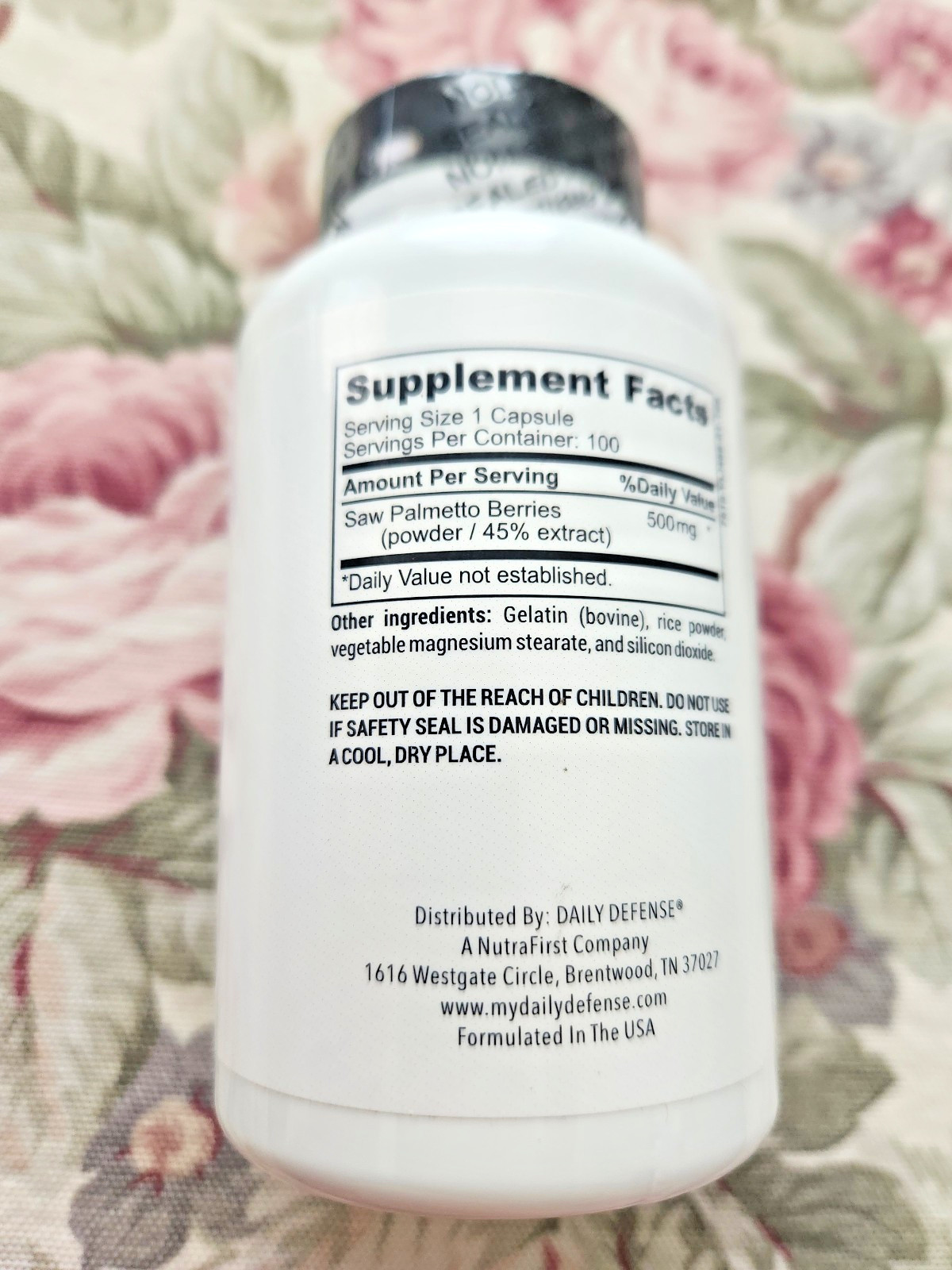 Daily Defense Saw Palmetto Supplement ~ Pure Saw Palmetto for Men & Women