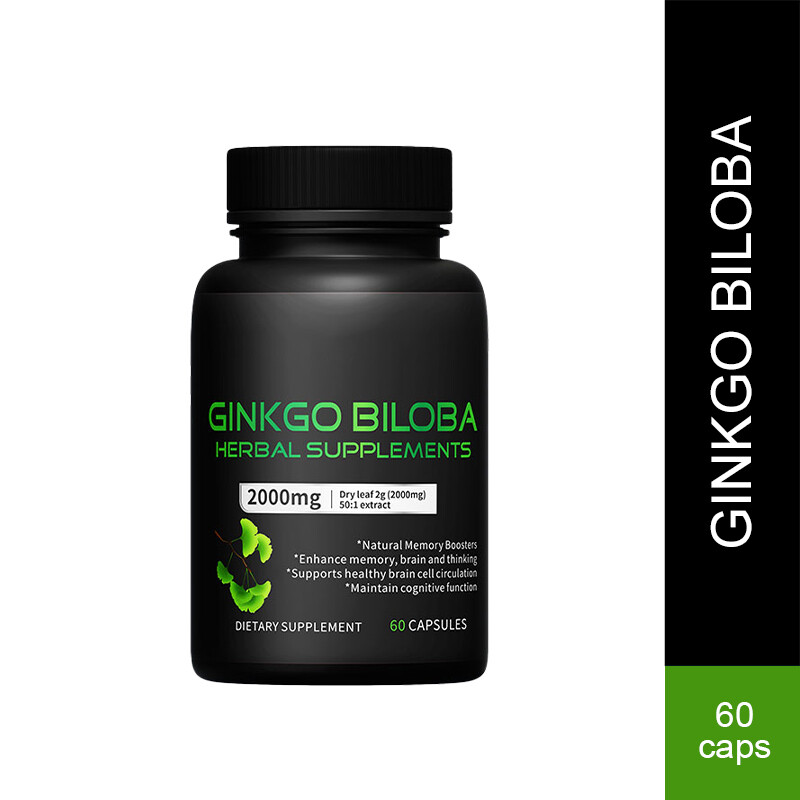 GINKGO BILOBA HERBAL SUPPLEMENTS 2000mg extract CAPSULES BRAIN &MEMORY BOOSTER