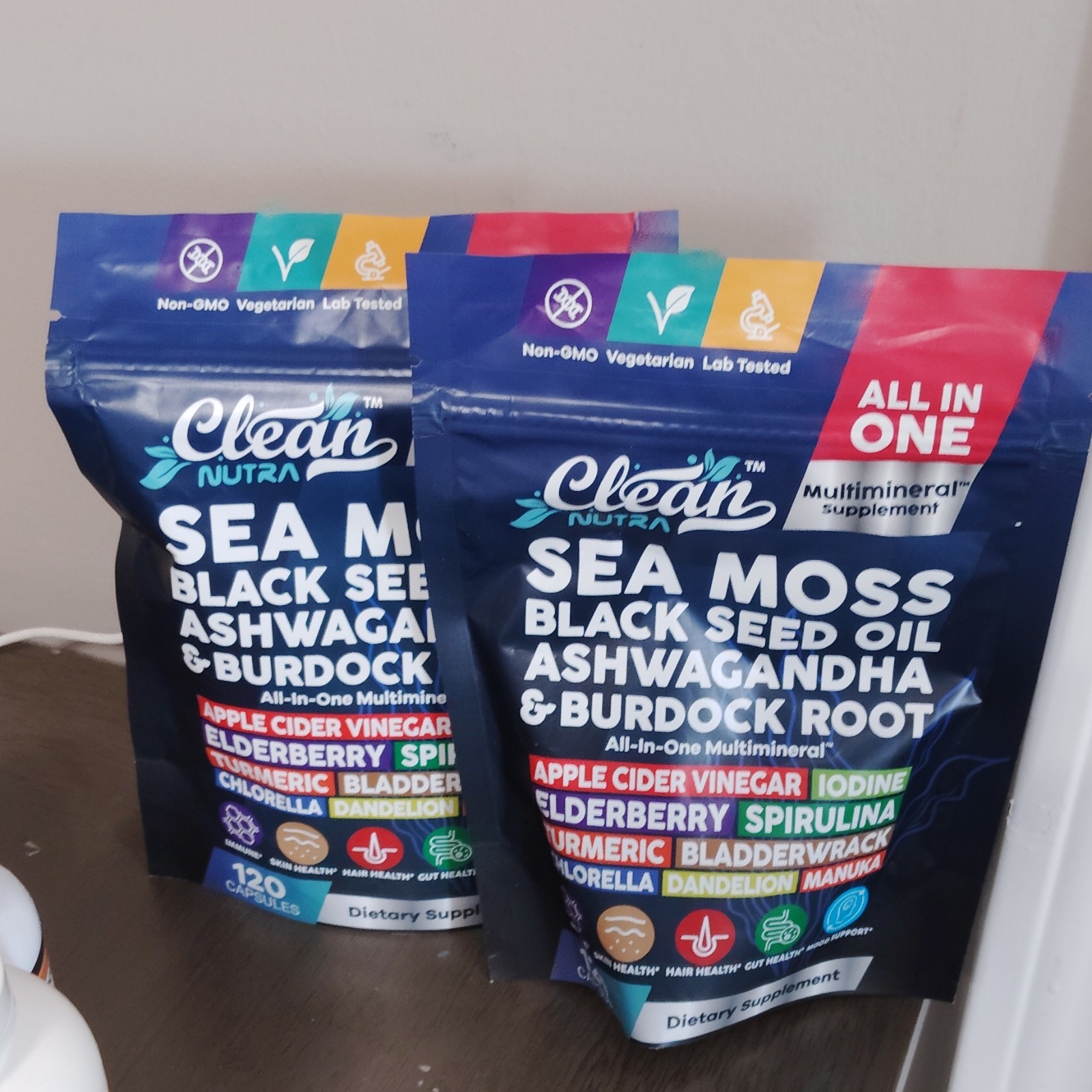 Clean Nutra Sea Moss + Black Seed Oil + Ashwagandha Capsules Non-GMO 120 ct