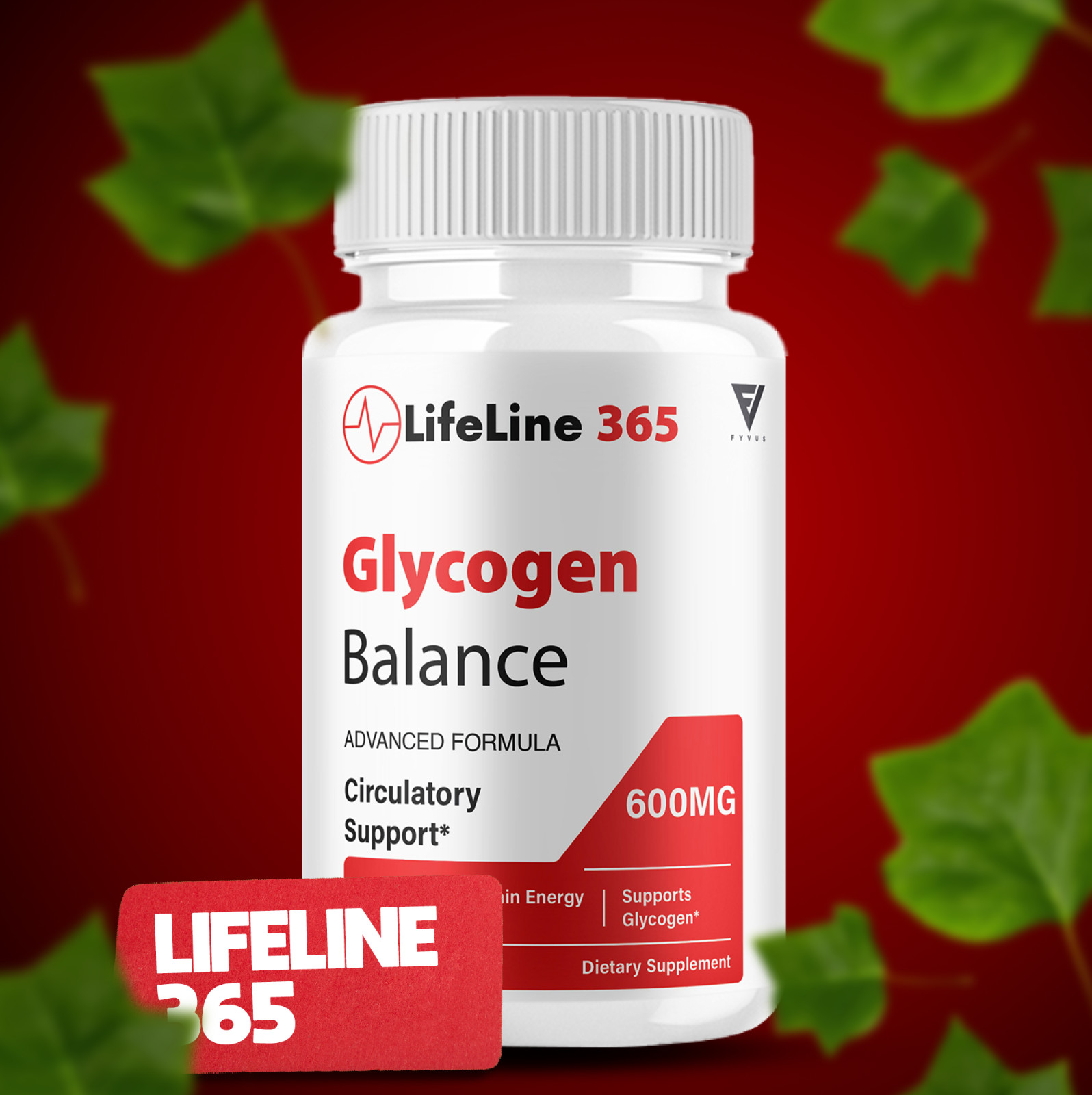 (3 Pack) LifeLife 365 Capsules, LifeLine 365 Glycogen Balance (180 Capsules)