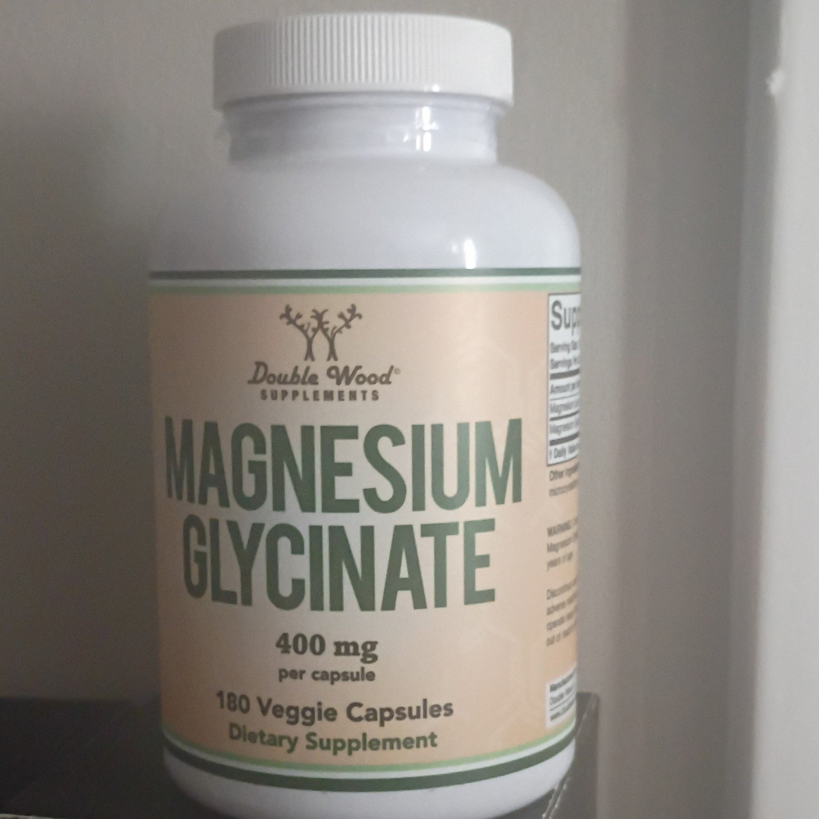 Double Wood Supplements Magnesium Glycinate 400mg 180 Capsules Non-GMO