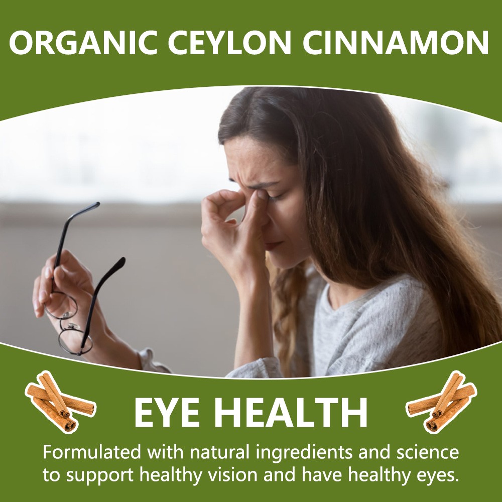 Pure Organic Ceylon Cinnamon 30~120CT for Metabolic & Heart Health Non GMO
