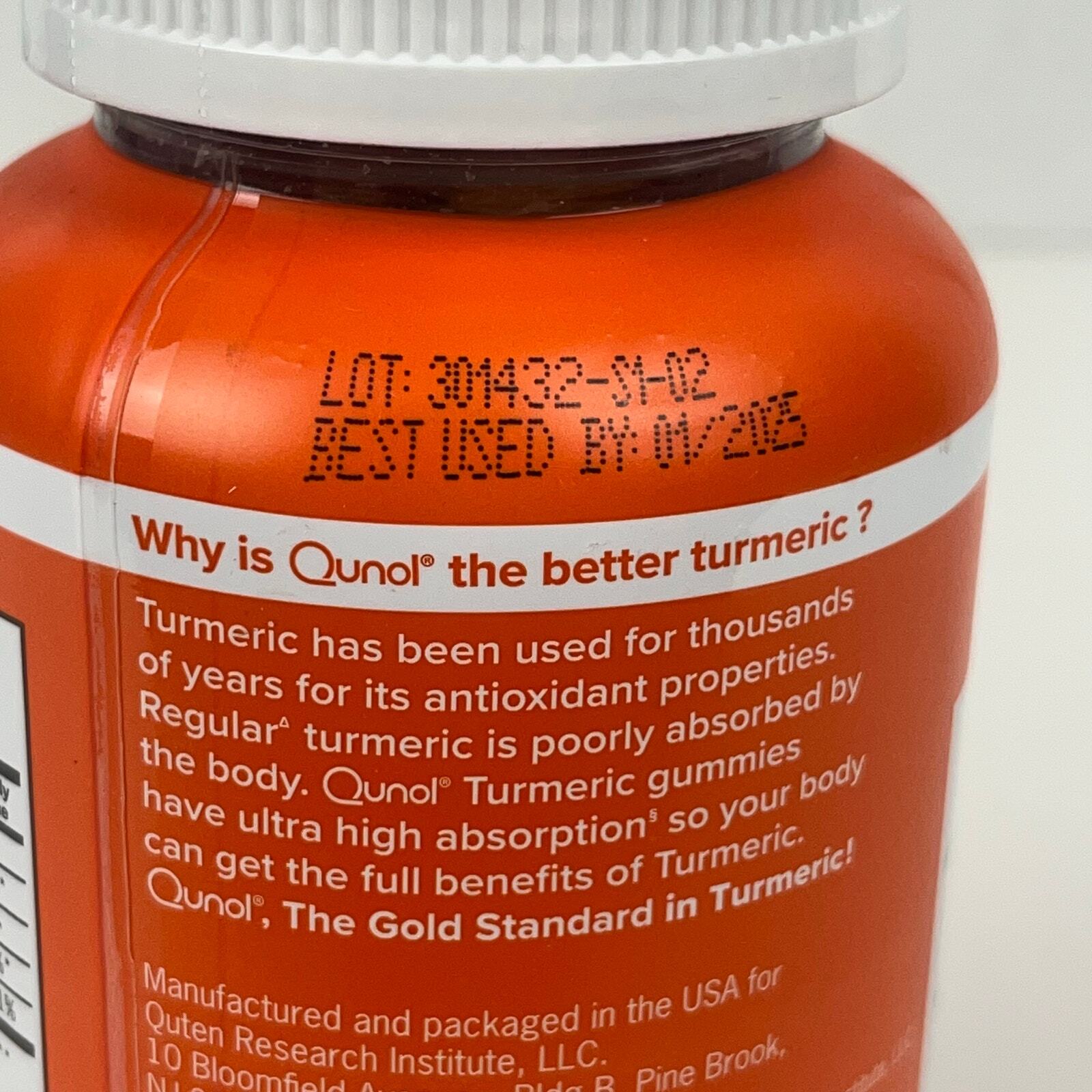 2 PACK – Turmeric Gummies Qunol 500 mg 90 count supplement