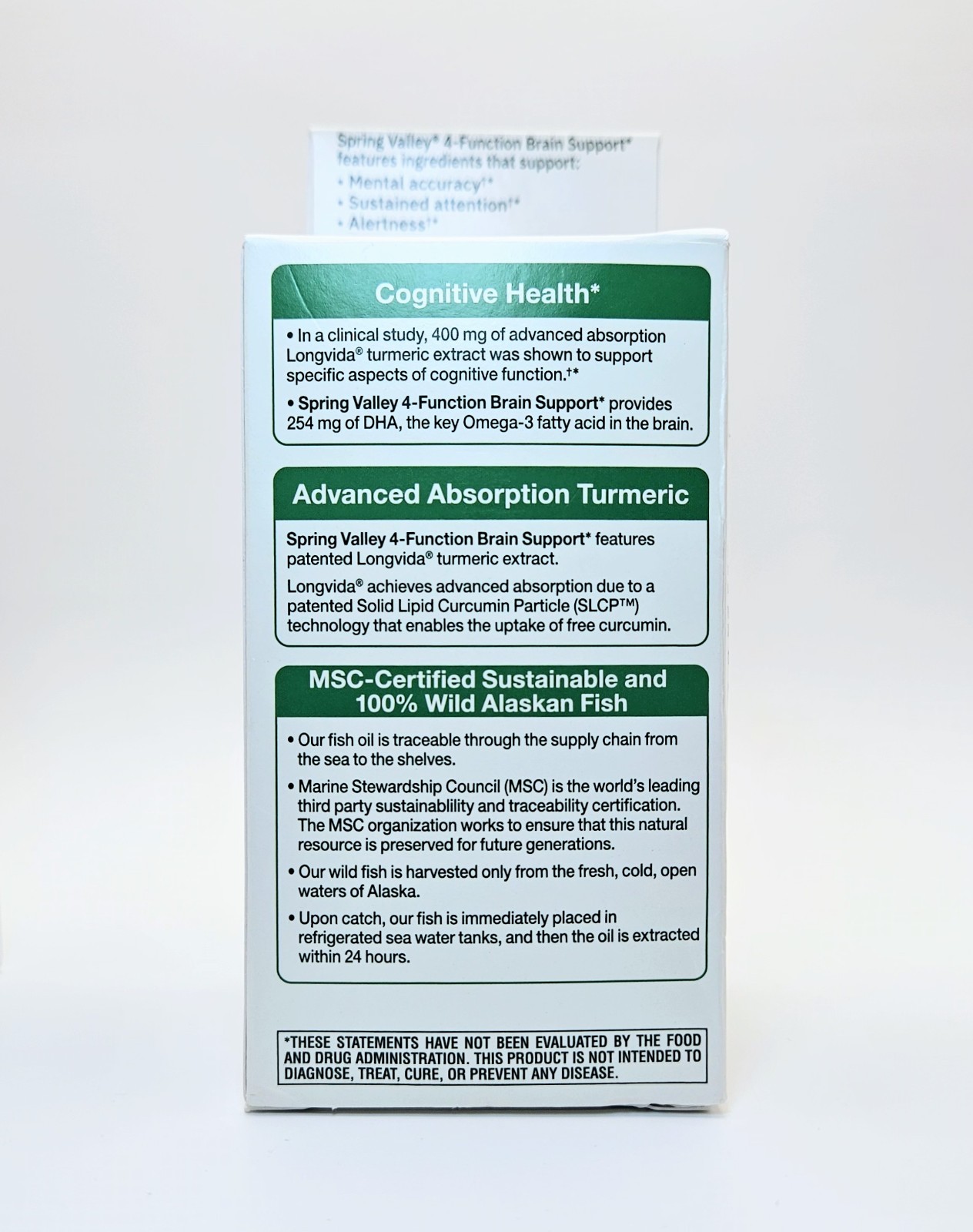 x2 Spring Valley 4-Function Brain Support Dietary Supplement (60 Count Each)
