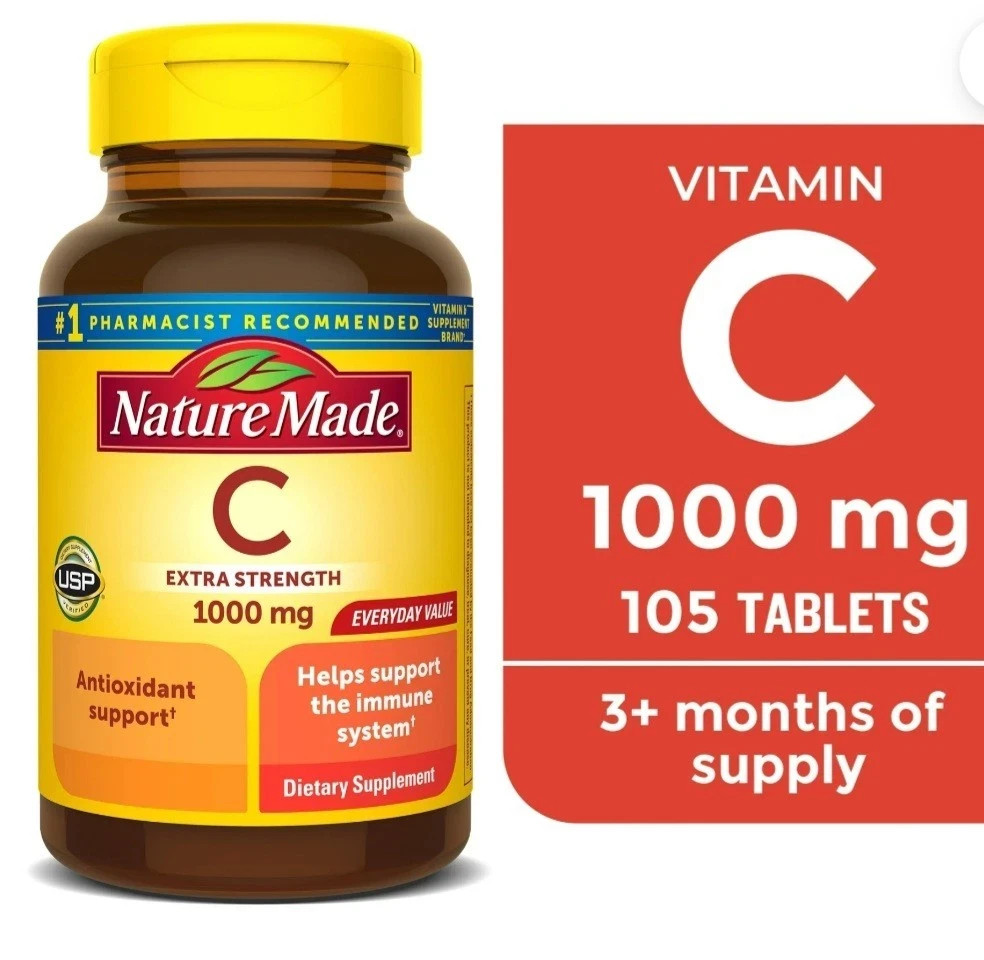 Nature Made Vitamin C 1000 mg Extra Strength Immune Support 105 Tablets
