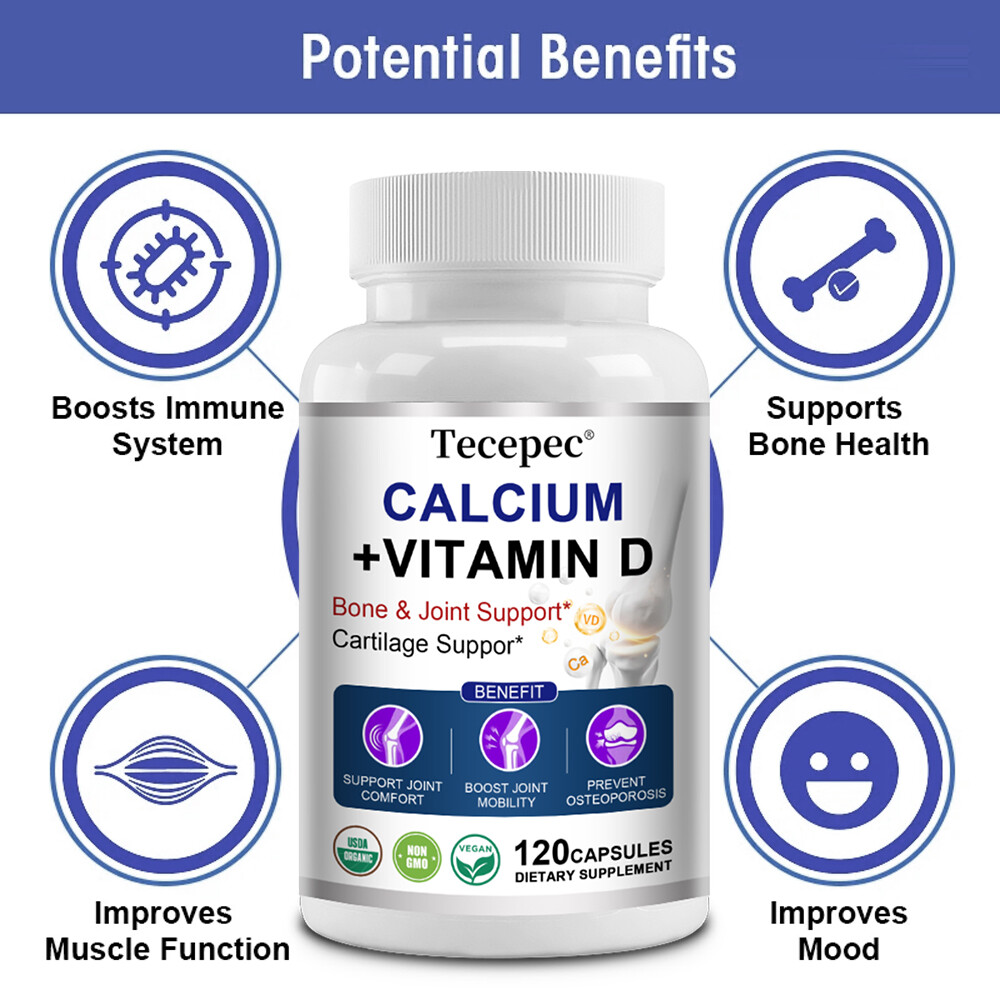 Calcium with Vitamin D3, Bone & Joint, Cartilage Support 30 to 120 Capsules