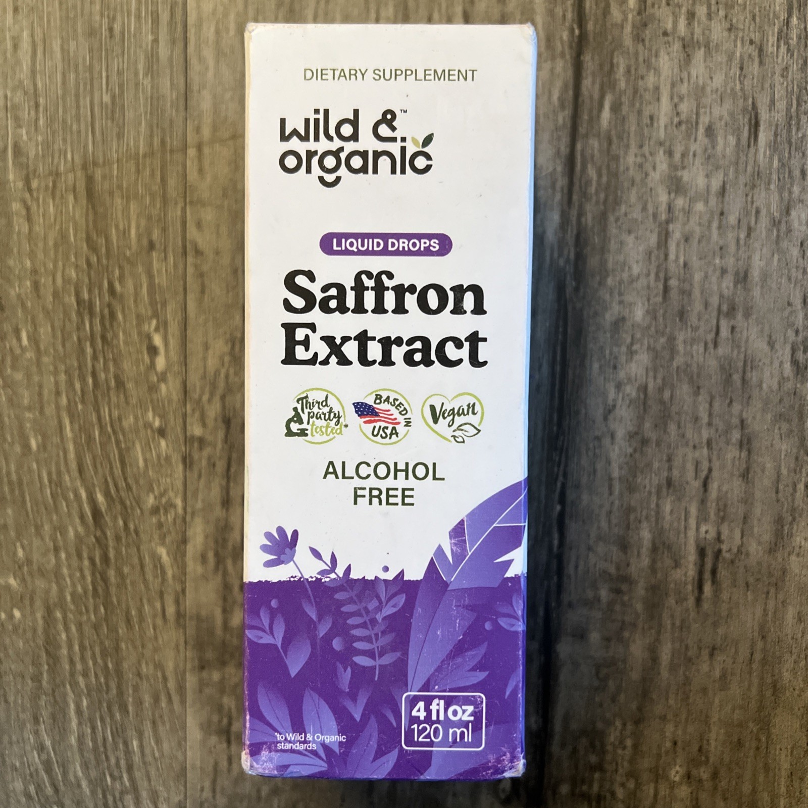 Wild & Organic Saffron Extract Liquid Drops Alcohol-Free Vegan 4 fl oz