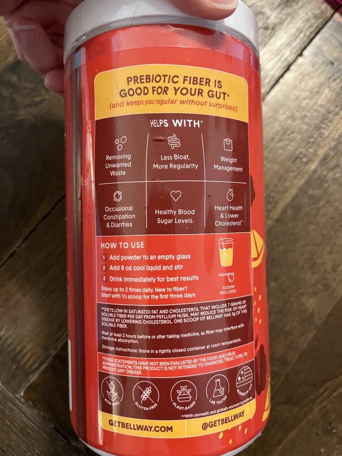 Bellway Super Fiber + Fruit Psyllium Husk Powder Raspberry Lemon 18 oz