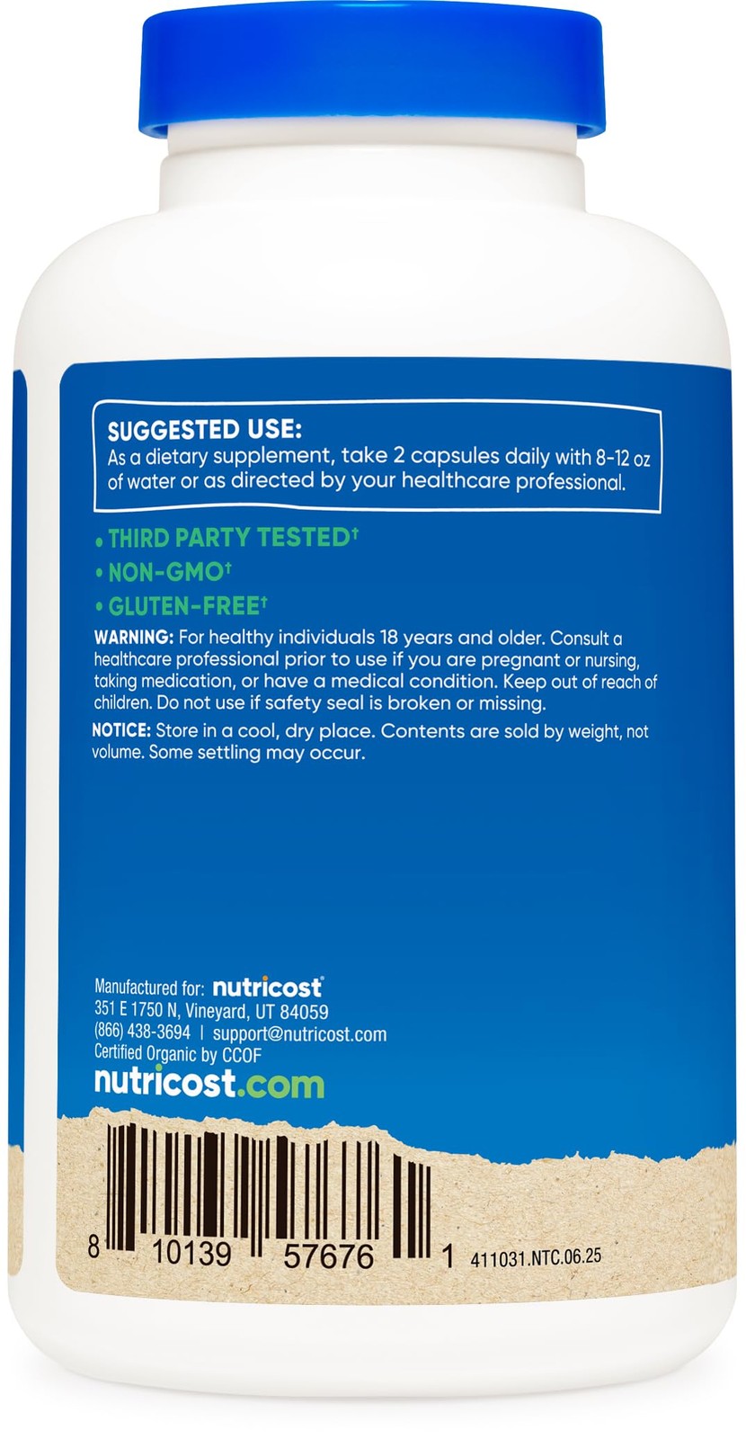 Nutricost Organic Resveratrol (600mg) 120 Capsules – 120 Count (Pack of 1)