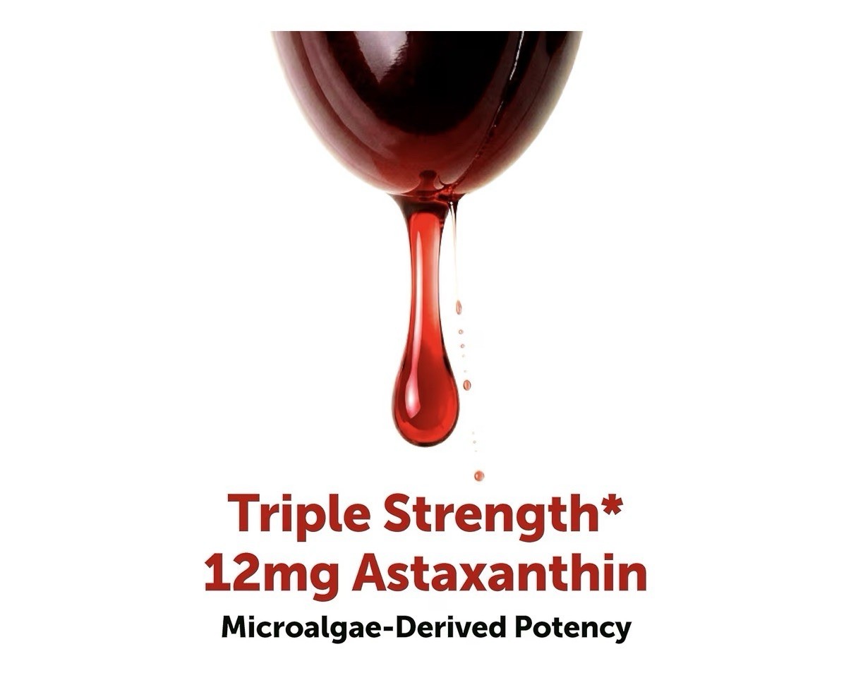 Micro Ingredients Astaxanthin 12mg From Microalgae Triple Strength 120 Softgels