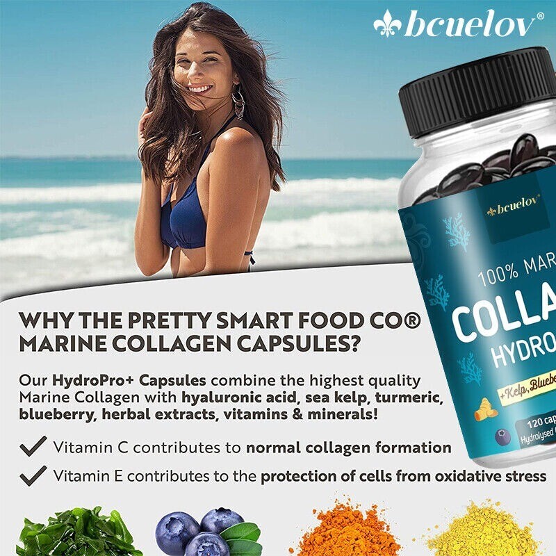 Collagen + Kelp, Blueberry and Turmeric for Hair Skin Nail Health
