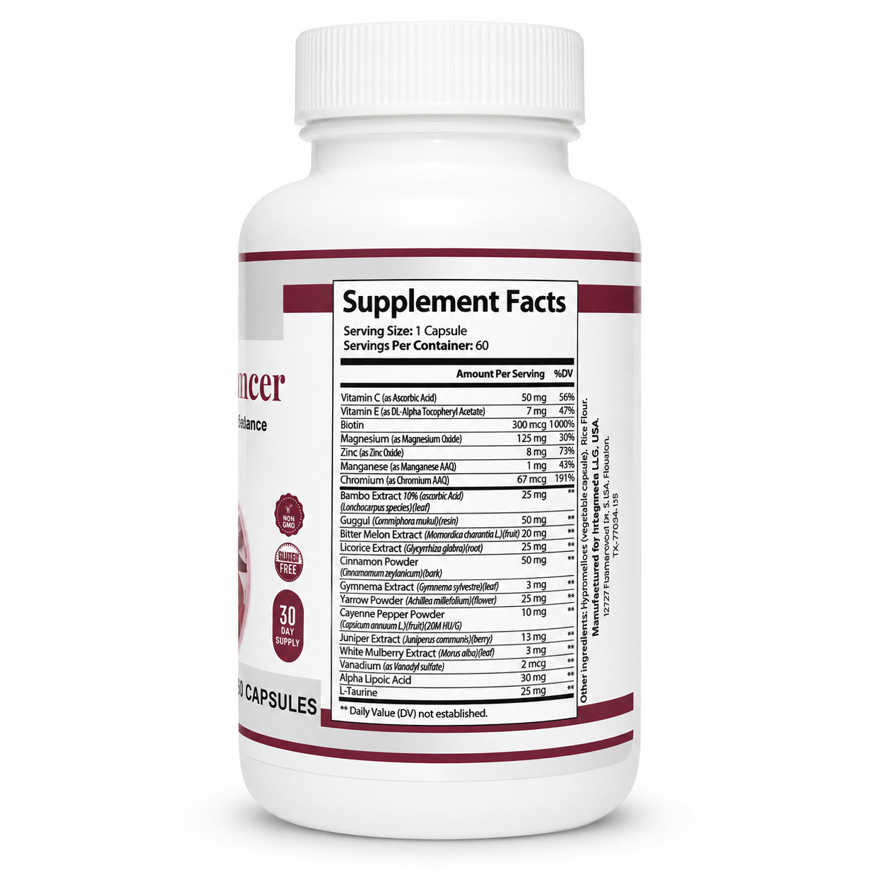Natural Glucose Support Sugar Balancer Dietary Supplement – 60 Capsules