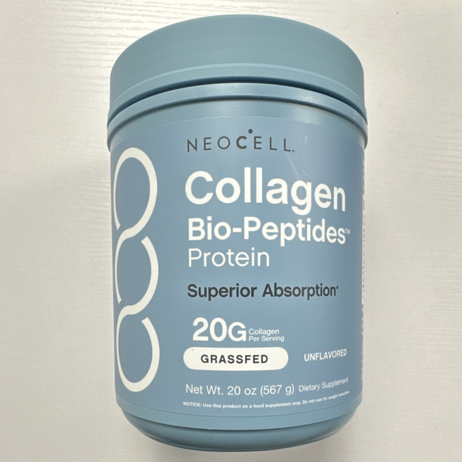 NeoCell Collagen Bio-Peptides Powder Grassfed Unflavored Keto Kosher 20oz