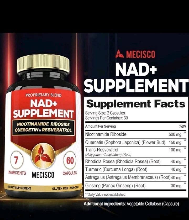 Mecisco NAD+ Supplement Nicotinamide Riboside Quercetin 60 Caps (expires 8/27)