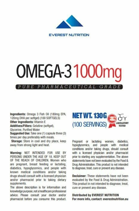 OMEGA 3 1000 mg SOFTGELS FISH OIL LOWER CHOLESTEROL, GOOD IMMUNITY, ANTIOXIDANT