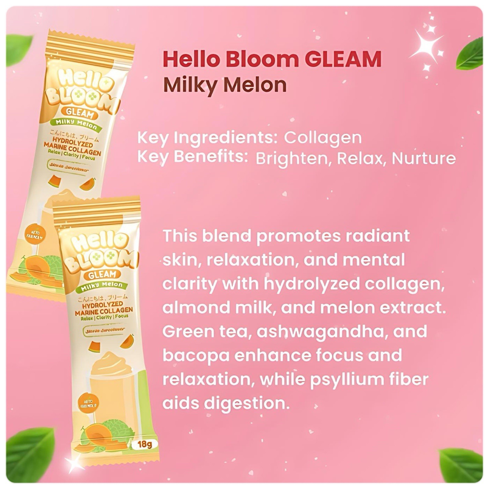 Hello Bloom GLEAM Milky Melon, 10 Sachets