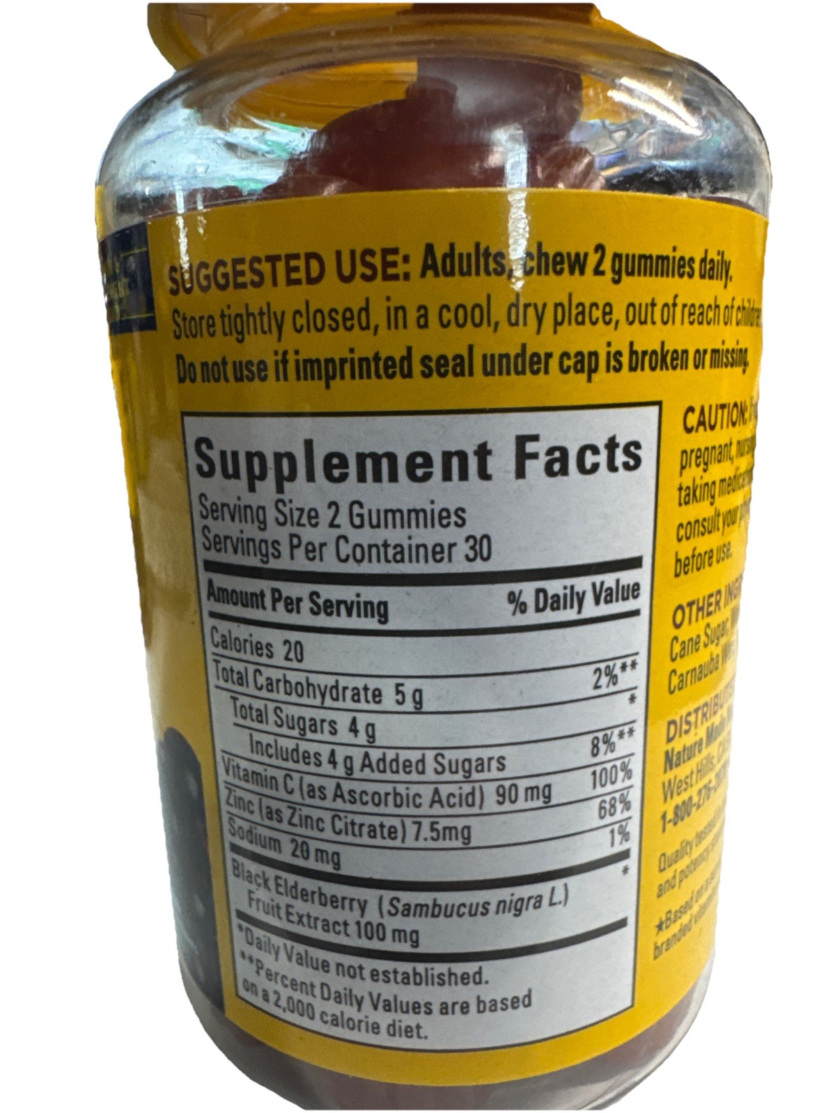 2 Nature Made Elderberry with Vitamin C & Zinc Raspberry Flavor 80 Ct Exp 8/2026